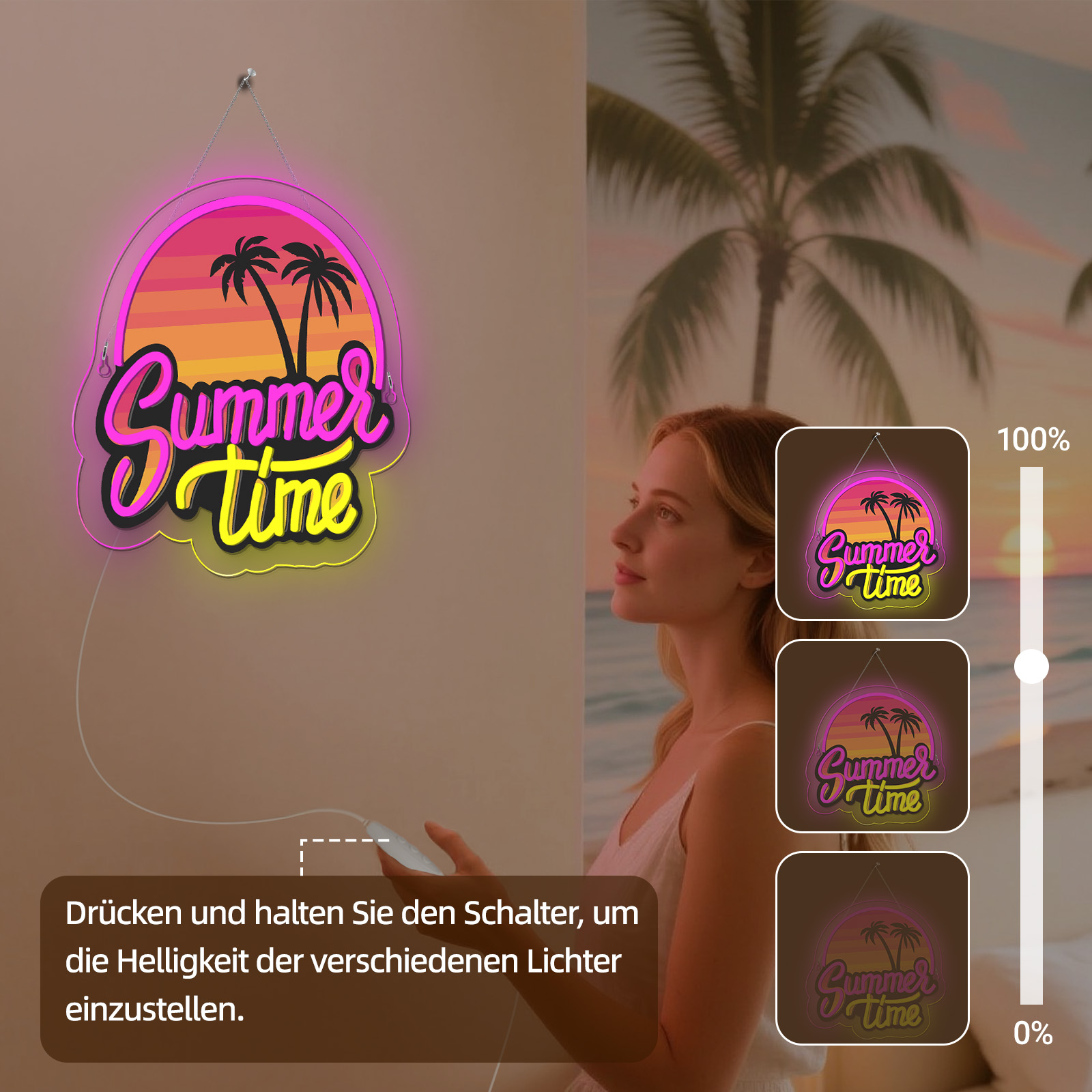 Commercial Uv Printing - Insegna al neon Summer Time Stampa