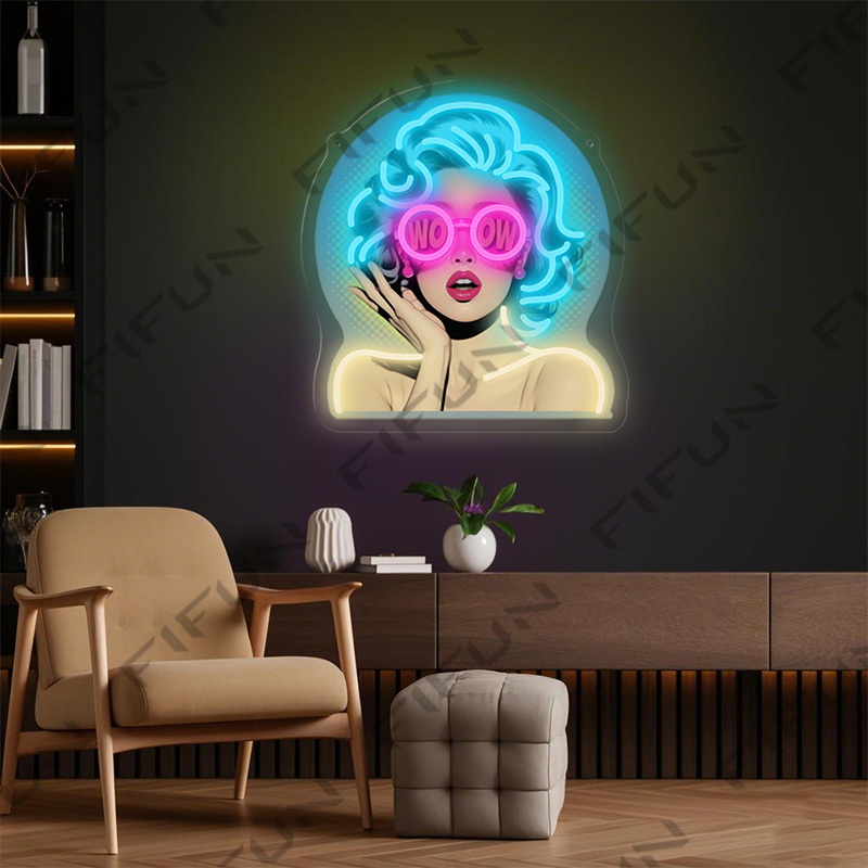 Insegna al Neon WOW Curl Girl, - Commercial Uv Printing recensione e prezzo